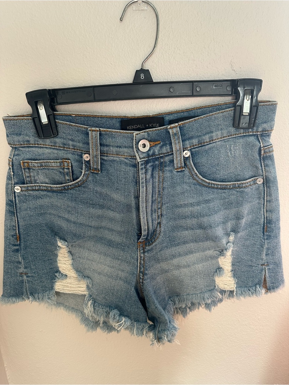 Kendall + Kylie Light Wash Distressed Jean Shorts Size 27